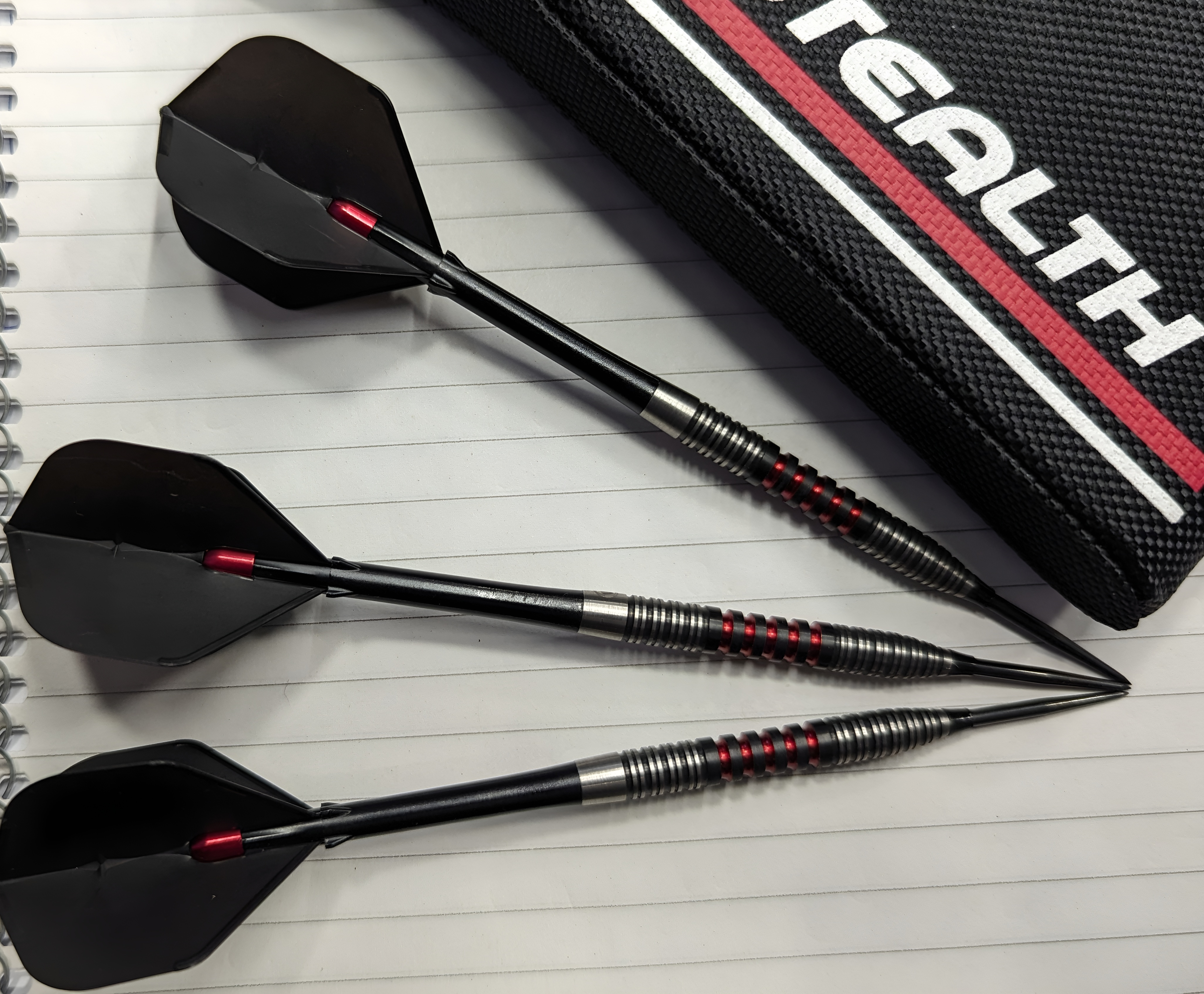 新しいダーツ、21gのジョー・カレン、L-Styleのステムとそれに合う赤い