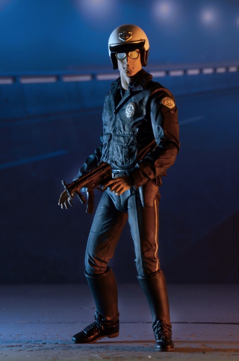 Terminator 2 Ultimate T-1000 Motorcycle Cop Figure From NECA