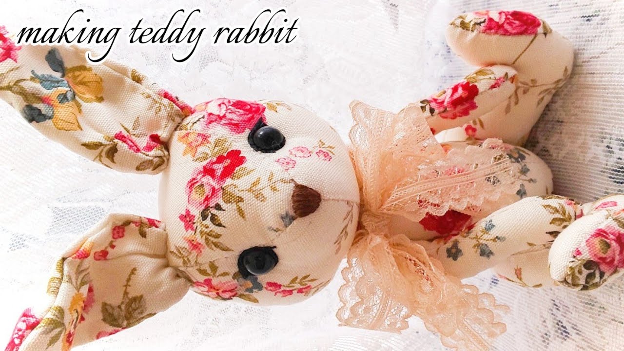 可愛い花柄のうさぎさん＊テディラビットを作りました【making teddy