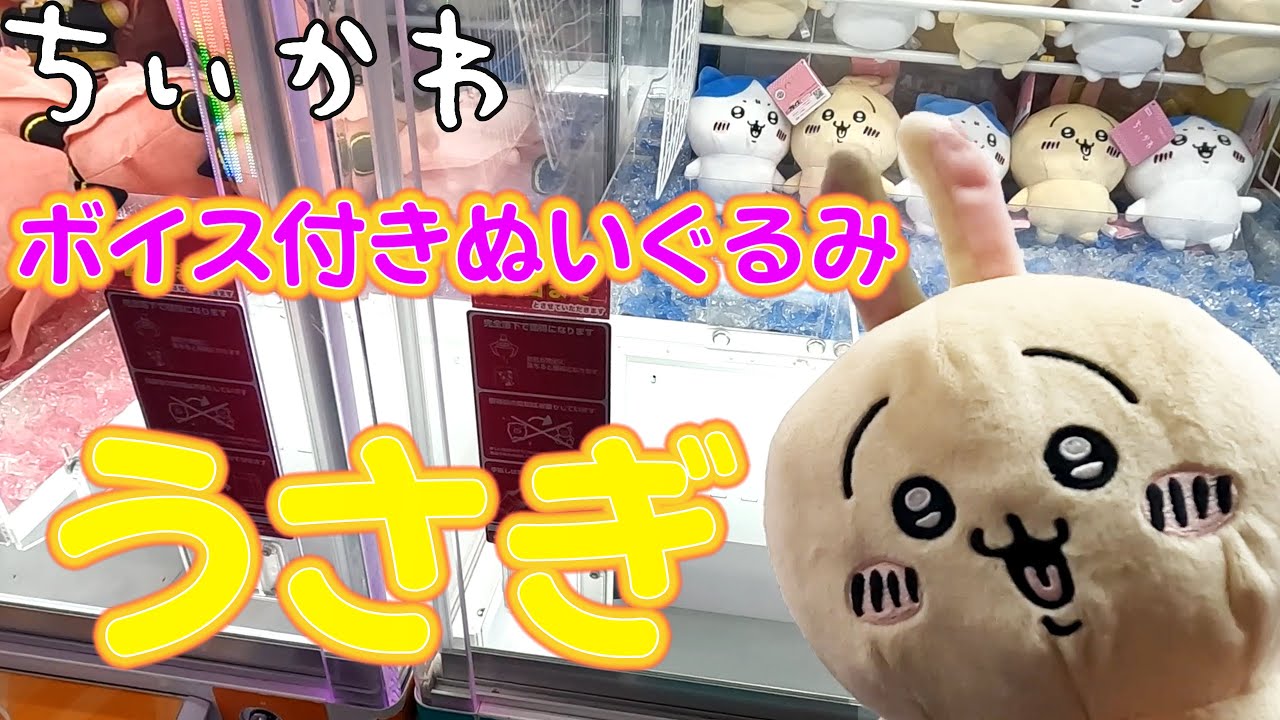 ちいかわ＞ボイス付きぬいぐるみ～ハチワレ＆うさぎ～-うさぎお出迎え