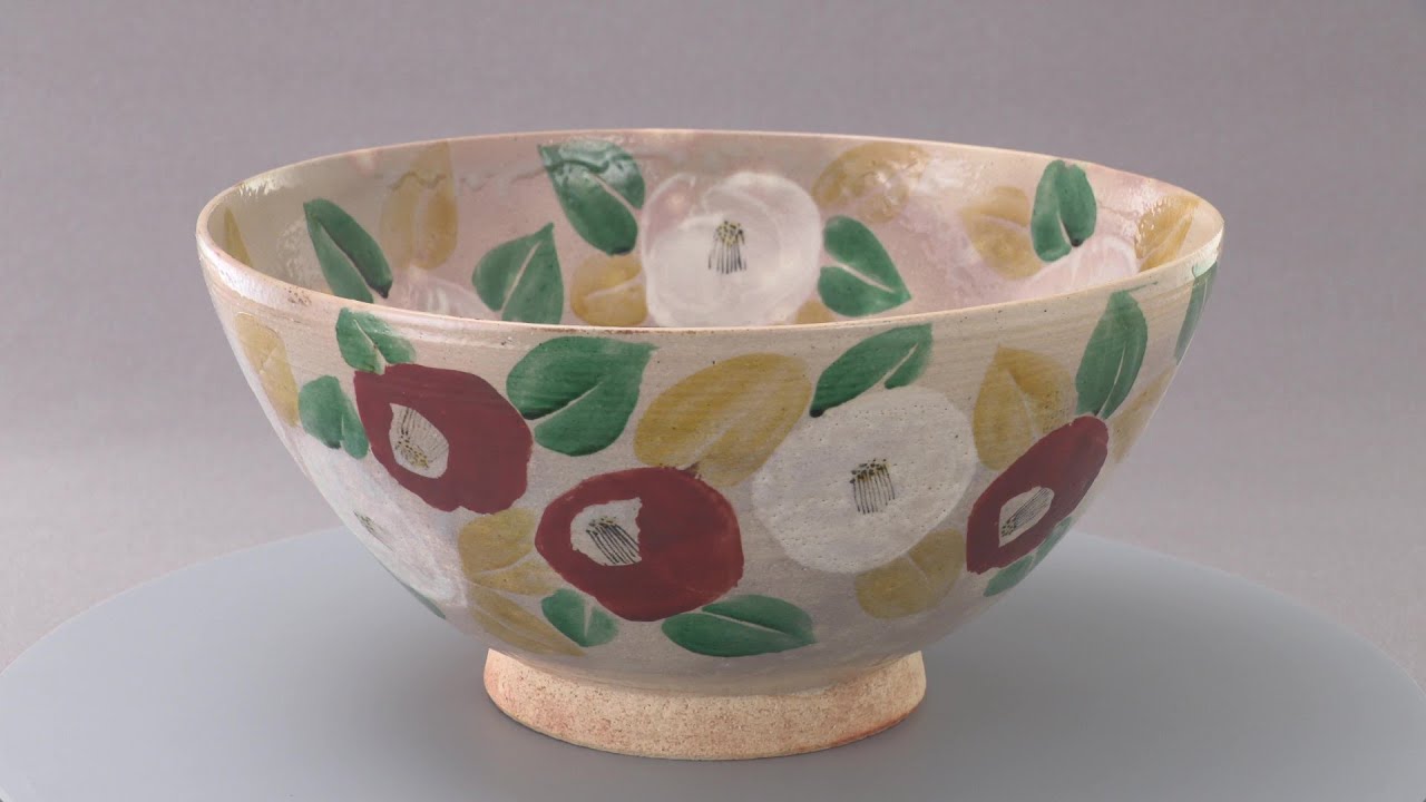 北大路魯山人《紅白椿鉢》c.1938-40年 - 国立工芸館