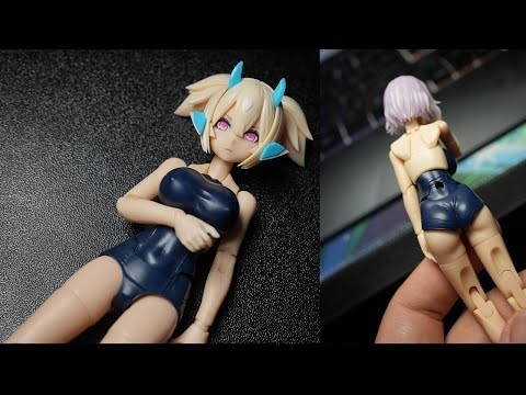 4K] メガミデバイス スク水 改造パーツ MUSCUTO コトブキヤ - YouTube
