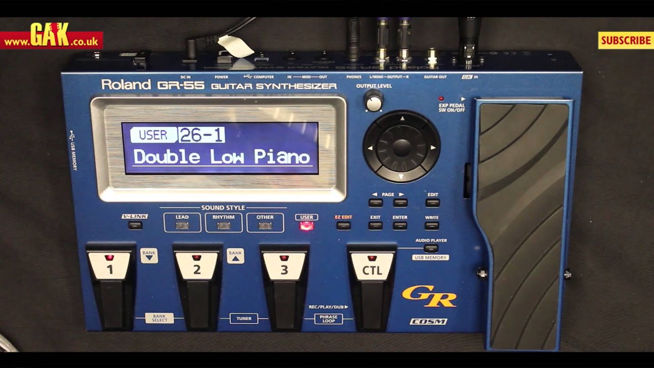Roland - GR55 Guitar Synthesizer with GK3 Pickup Demo at GAK - YouTube