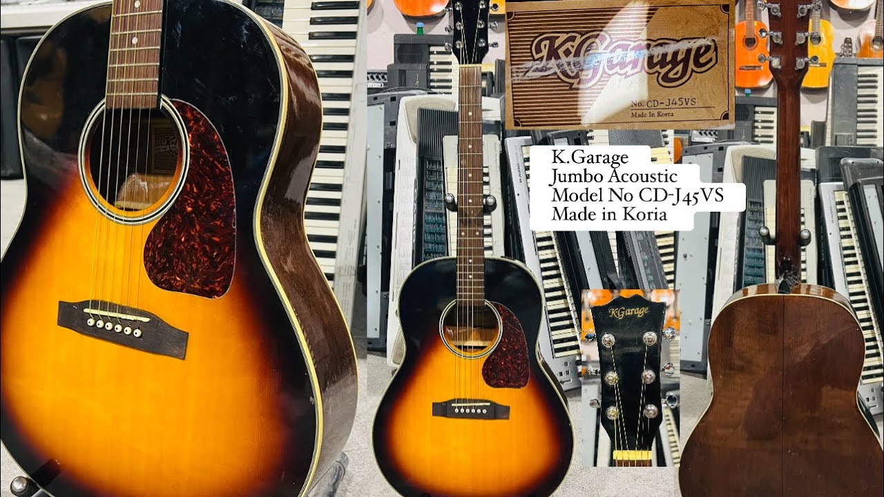K•Garage Jumbo acoustic guitar Model No CD-J45VS Made in Koria