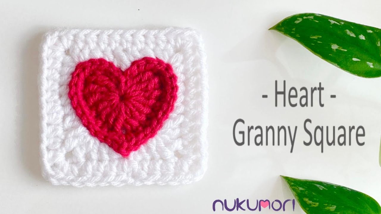 Crochet Heart Granny Square Tutorial & Written Pattern - YouTube