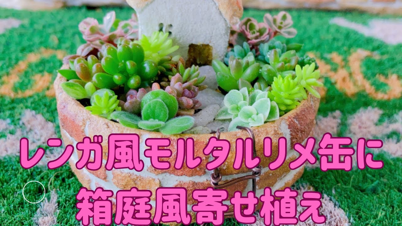 箱庭風リメ缶寄せ植え - YouTube