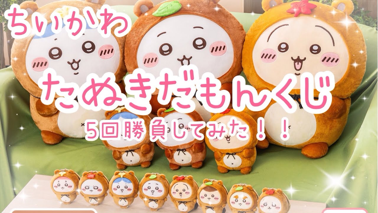 ちいかわ】たぬきだもんくじ販売開始！！5回勝負してみた✨ - YouTube