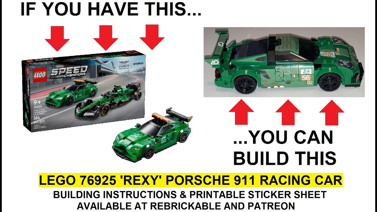 My Lego 76925 Rexy Porsche 911 GT3 Racing Car - Instructions