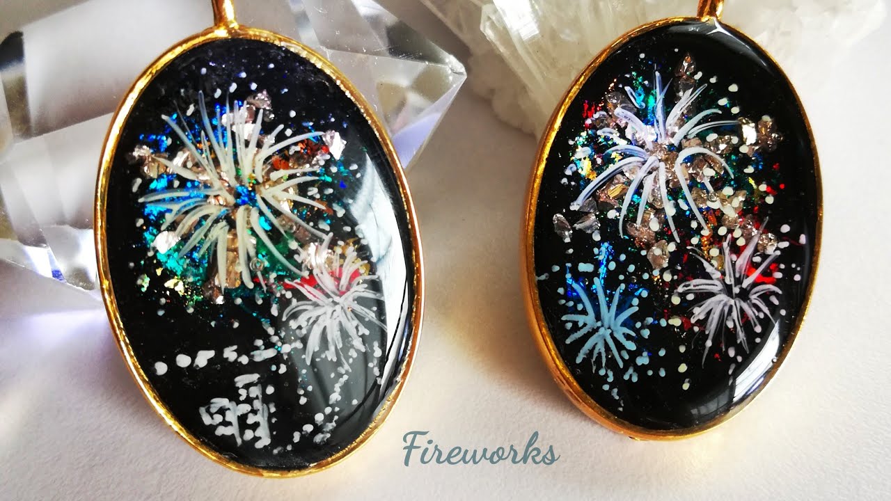レジン🎇夏だ！煌めく打ち上げ花火ペンダント✨resin/accessory