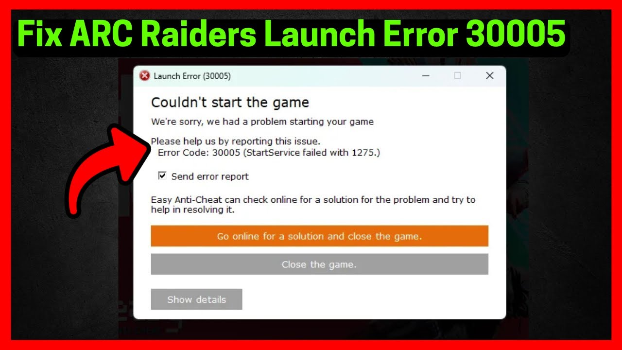 Fix ARC Raiders Launch Error 30005 - YouTube