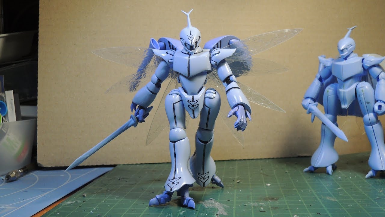 1/72 ダンバイン旧キット徹底工作その2：可動とディティール、下塗り