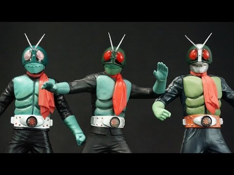 仮面ライダー旧1号＆仮面ライダー旧2号＆桜島旧1号 ソフビ魂シリーズ