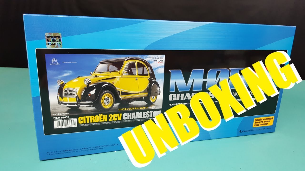 Tamiya Citroën 2CV Charleston 1/10 M-05 rc Unboxing and review