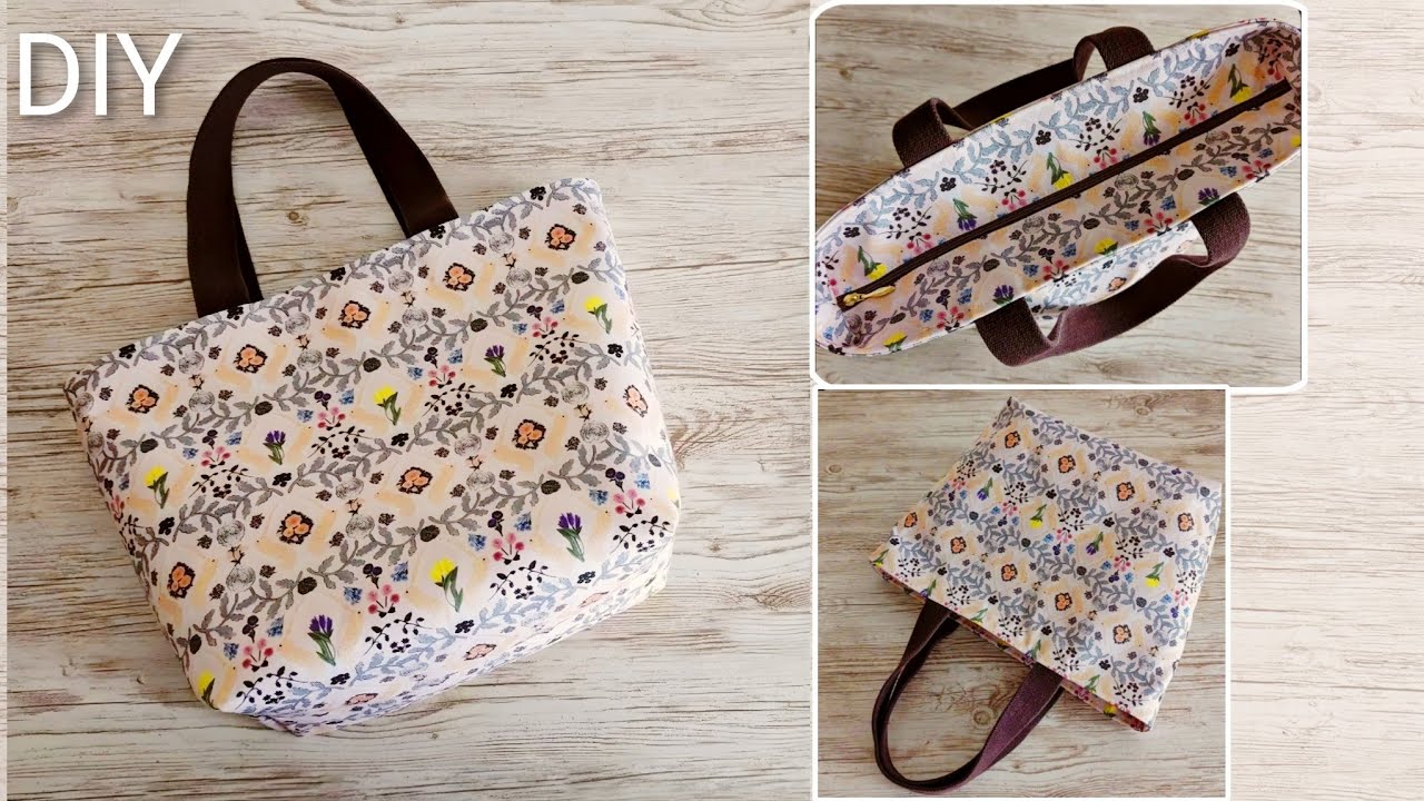 How to make a zippered tote bag - YouTube