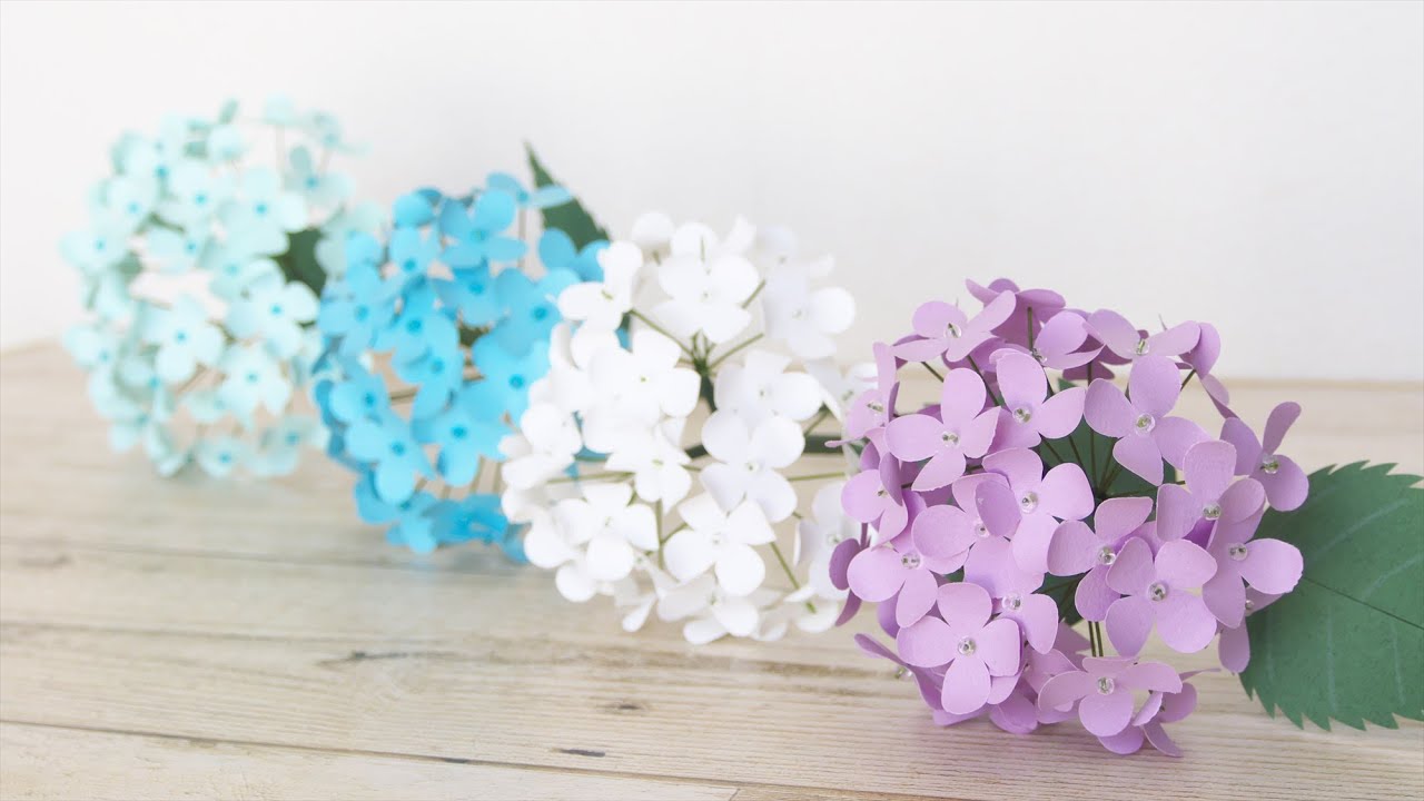 クラフトパンチで作る本物そっくりな紫陽花の作り方 DIY How to Make