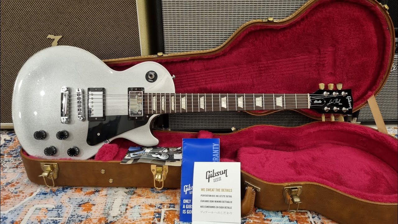 Gibson Les Paul Studio Silver Sparkle 2016 limited edition - YouTube