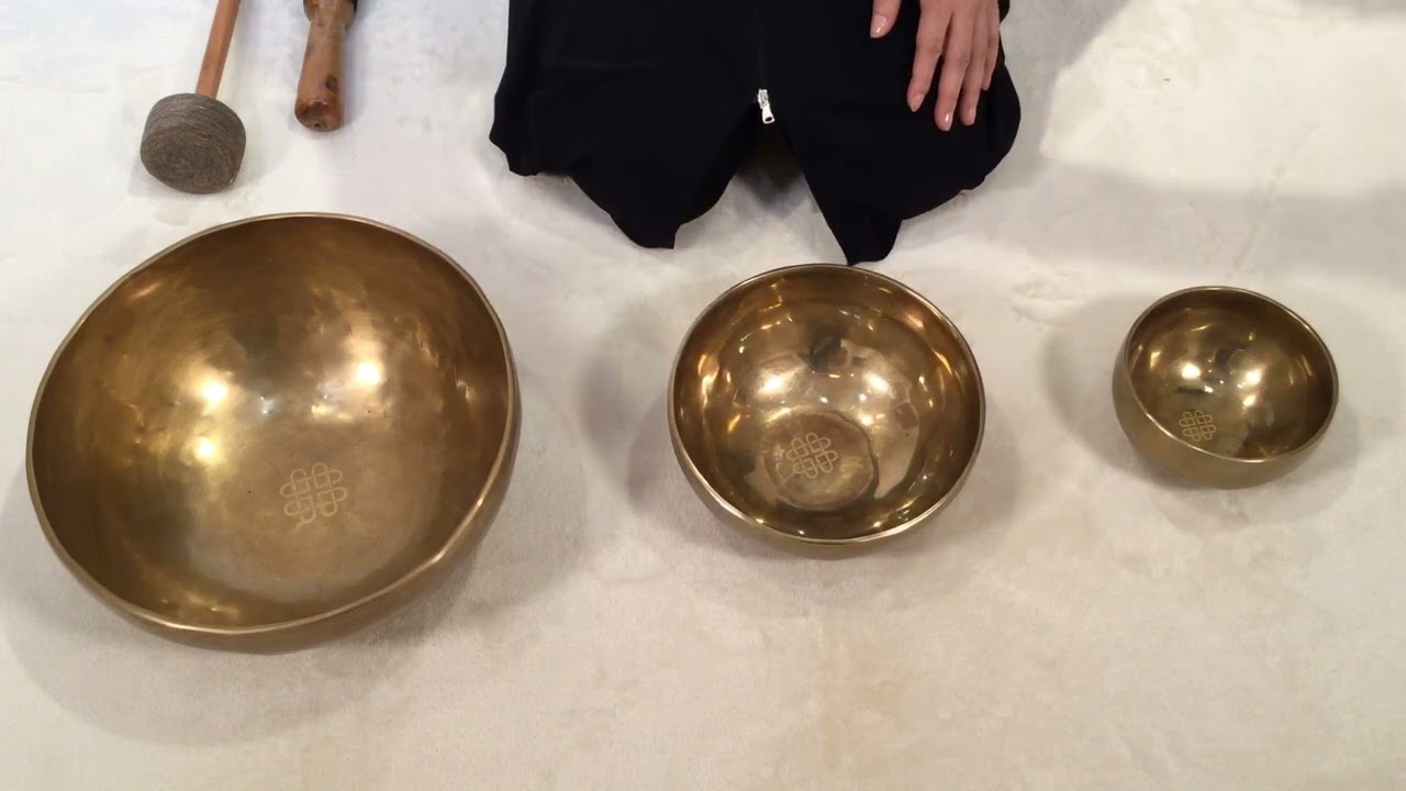 チベット・シンギングボウル渋金3点セット（小・中・大）『幻想的な