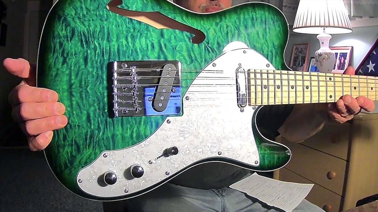 Grote GT-150 T Style Guitar Green Review - YouTube