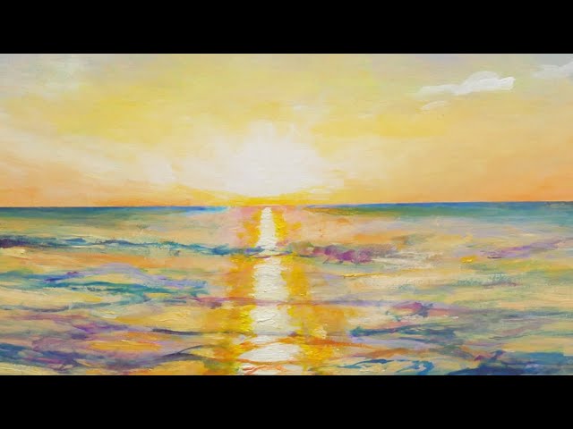 油絵】【朝日に輝く海】 #油絵 #手書き #アート #絵画販売 #絵画 #絵