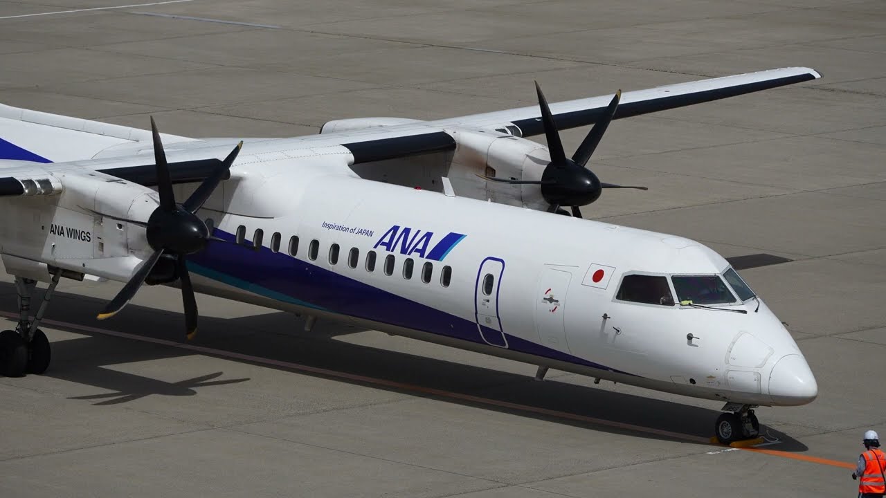 ANA Wings Bombardier DHC-8-400 JA856A Takeoff from Niigata | KIJ