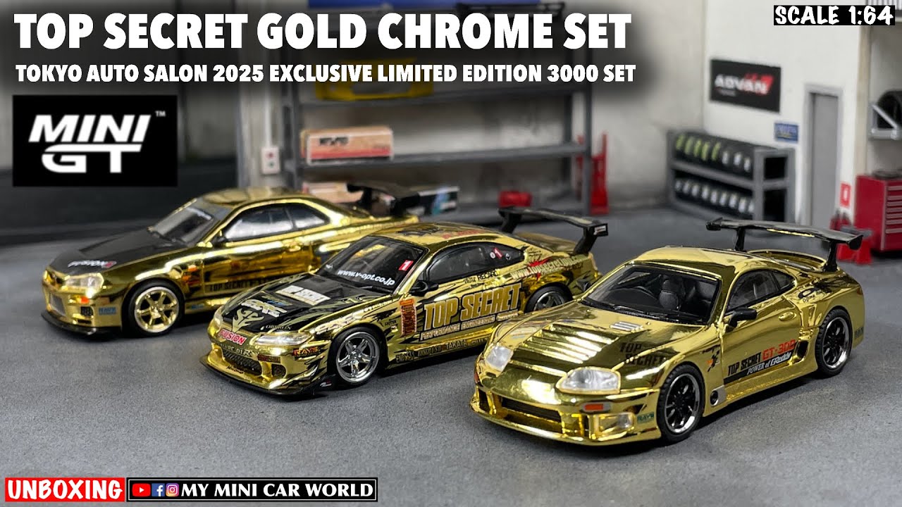 MY MINI CAR WORLD』UNBOXING MINI GT 1/64 TOP SECRET TAS 2025 GOLD