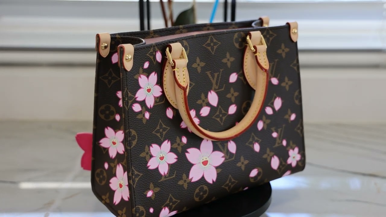 Louis Vuitton x Takashi Murakami Cherry Blossom on the go PM - YouTube