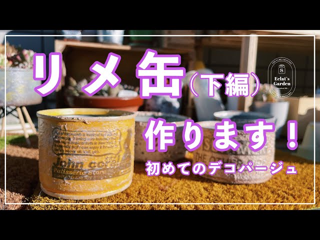 NO.50】【多肉植物】リメ缶作ります！百均ペーパーナプキンで