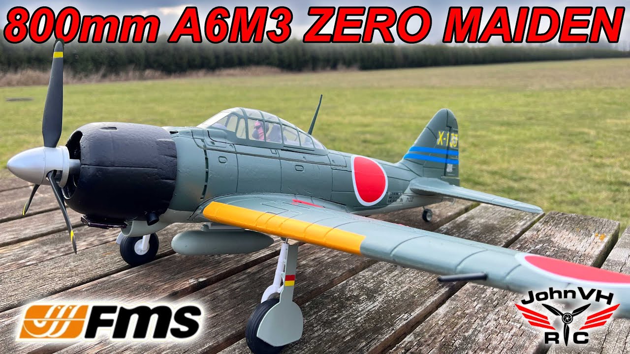 MAIDEN FLIGHT! FMS 800mm Zero A6M3 V2 @fmsmodelRC #review #avgeeks