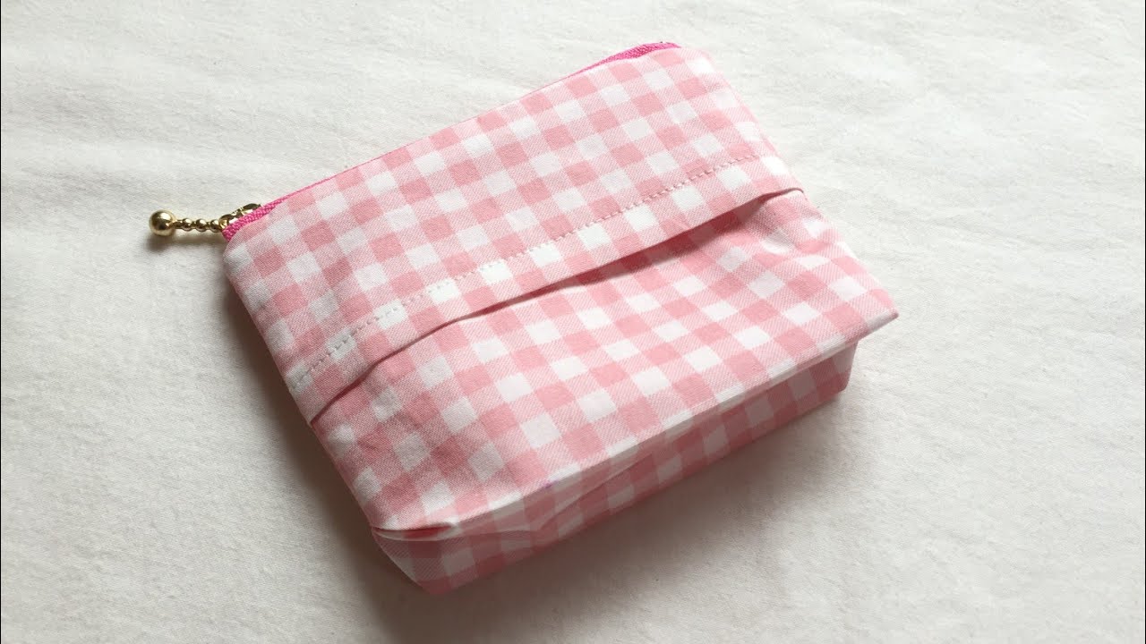 ポケットティッシュケース付きミニポーチの作り方【マチあり】 - YouTube