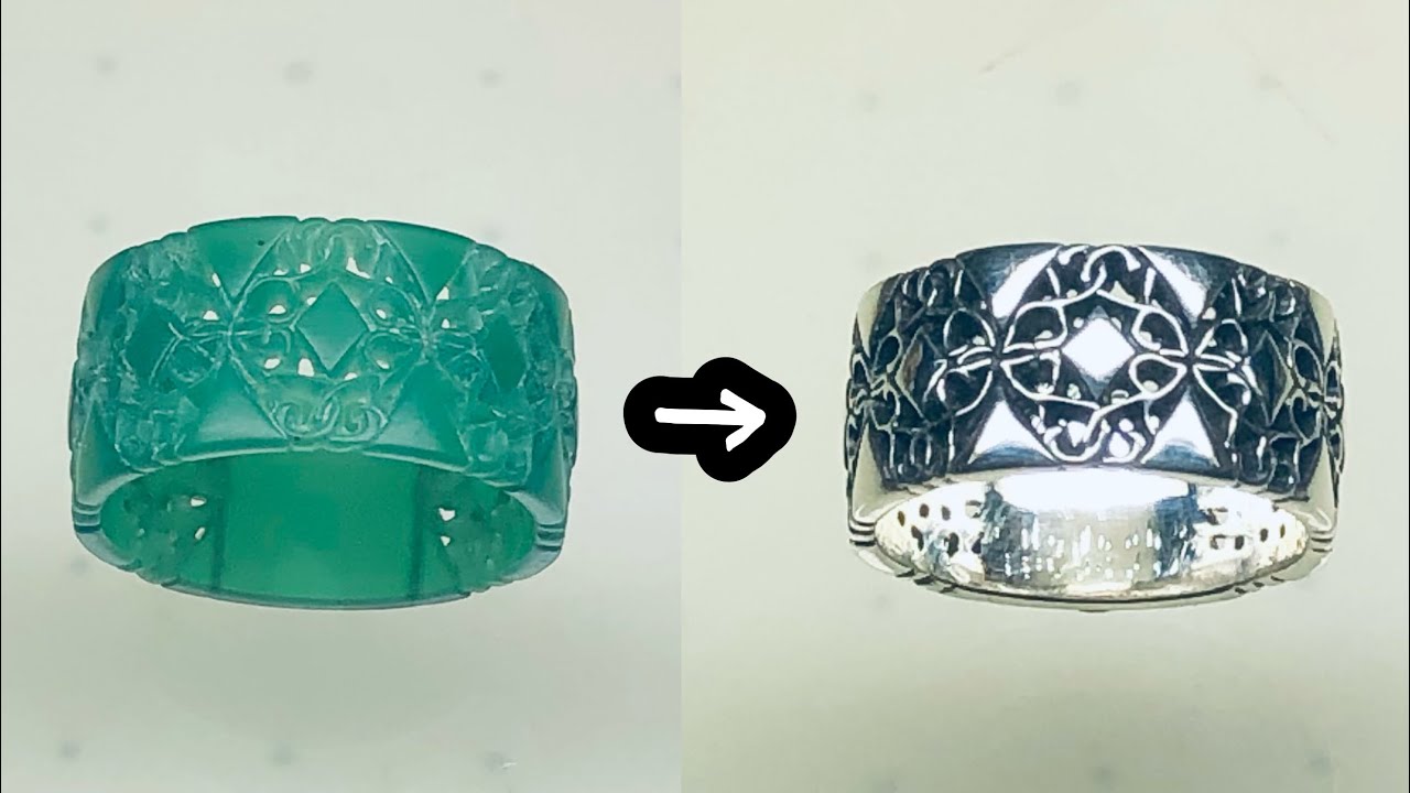 ロストワックスで作る リング ワックス原型が銀になるまで - YouTube