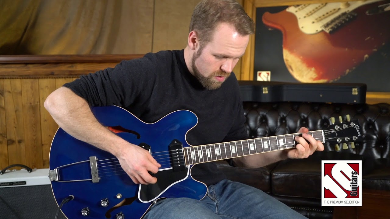 2011 Gibson ES-330 Beale Street Blue - YouTube