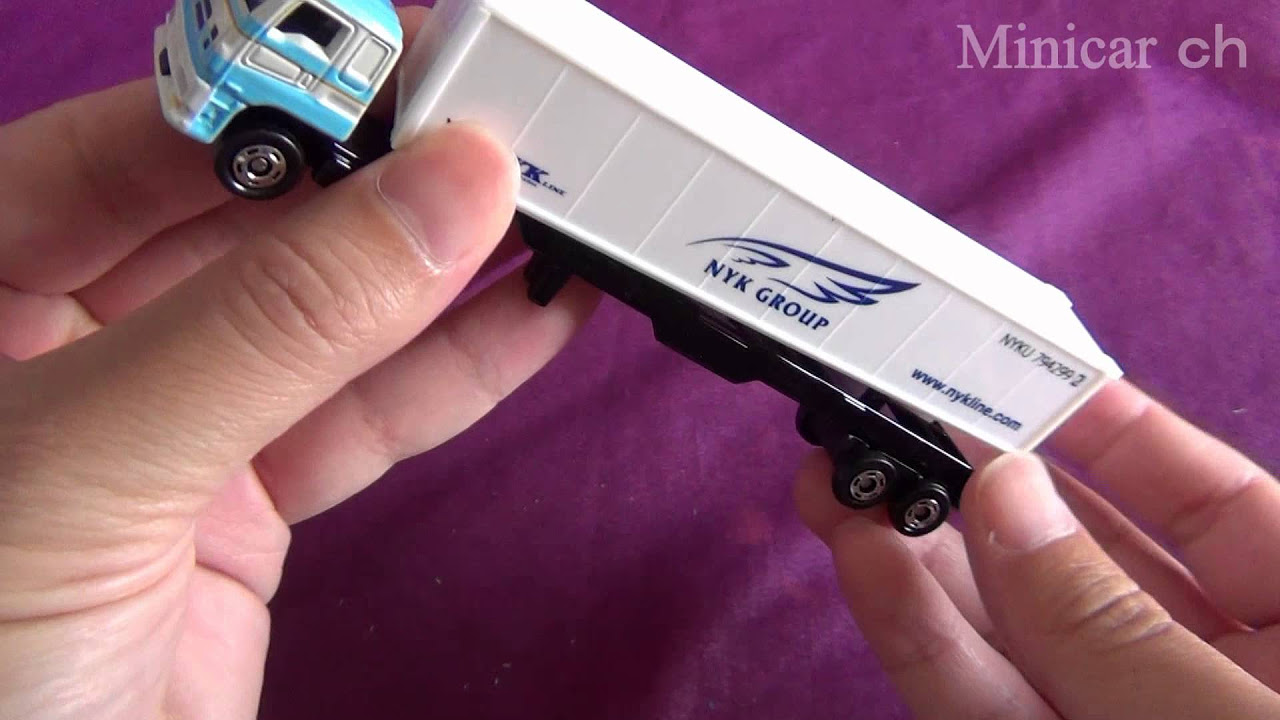 トイザらス オリジナルトミカ 日本郵船冷凍コンテナトレーラー - YouTube