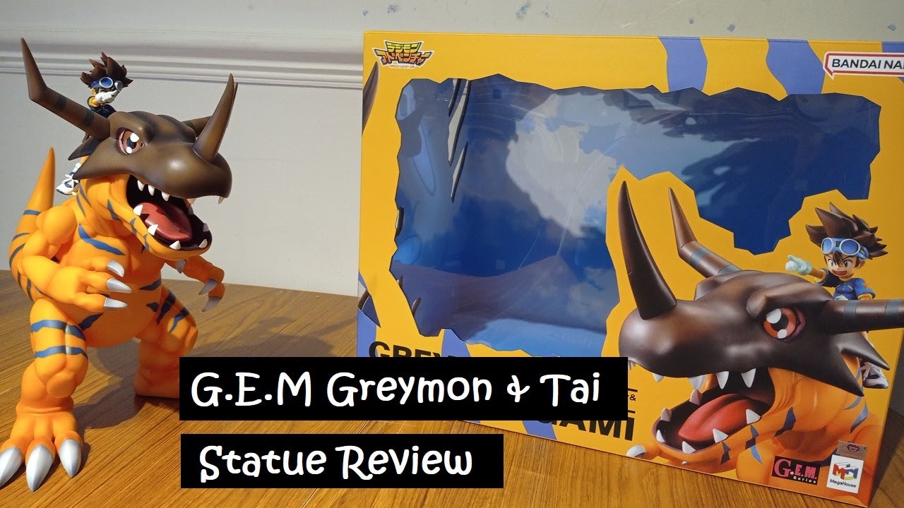 G.E.M Greymon & Taichi Yagami Statue Review - YouTube