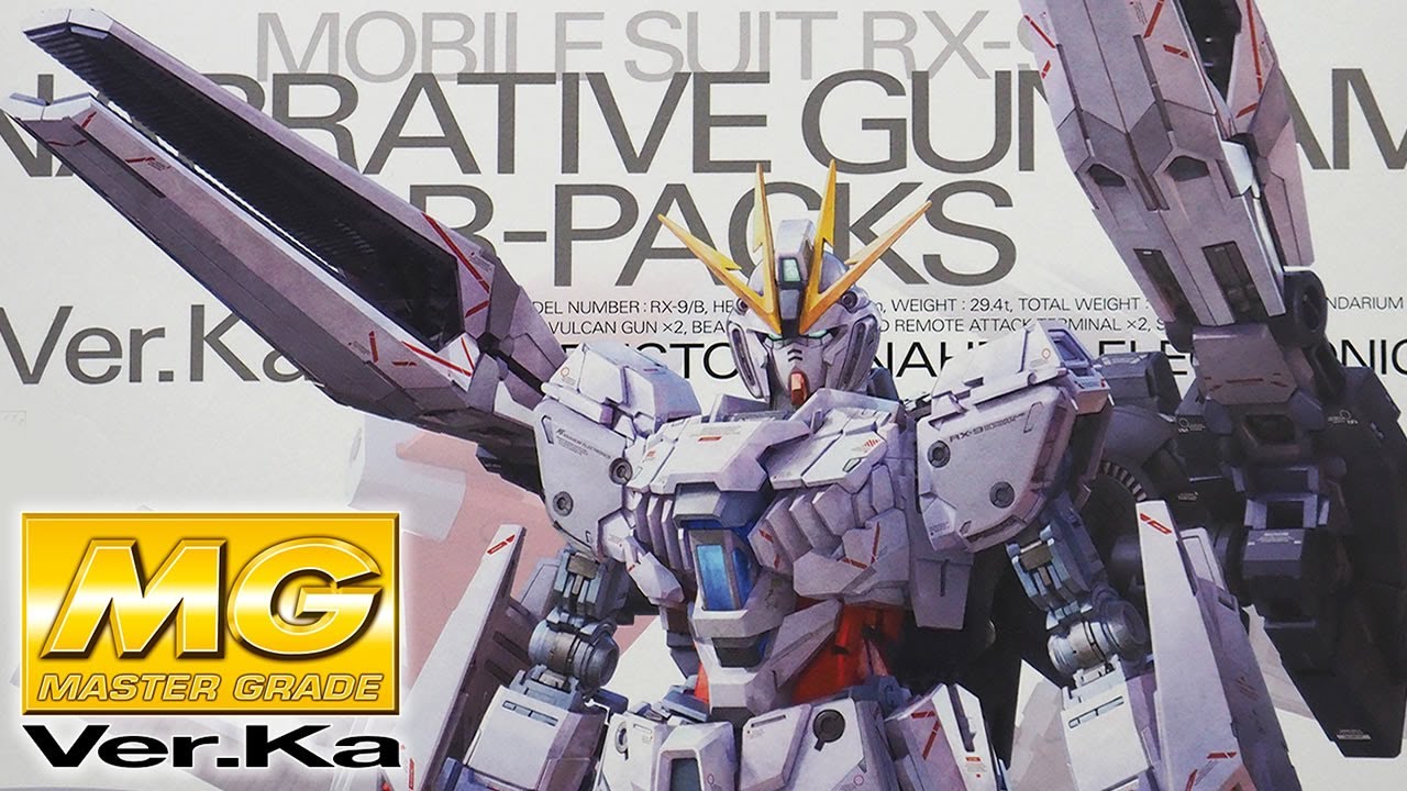 MG 1/100 NARRATIVE GUNDAM B-PACKS Ver.Ka gunpla review - YouTube
