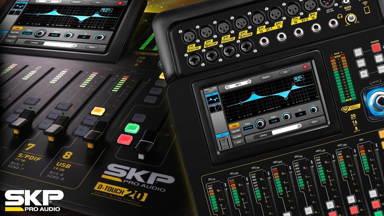 Mesa de Som Digital SKP 20 Canais Profissional D TOUCH 20 - PIKOT