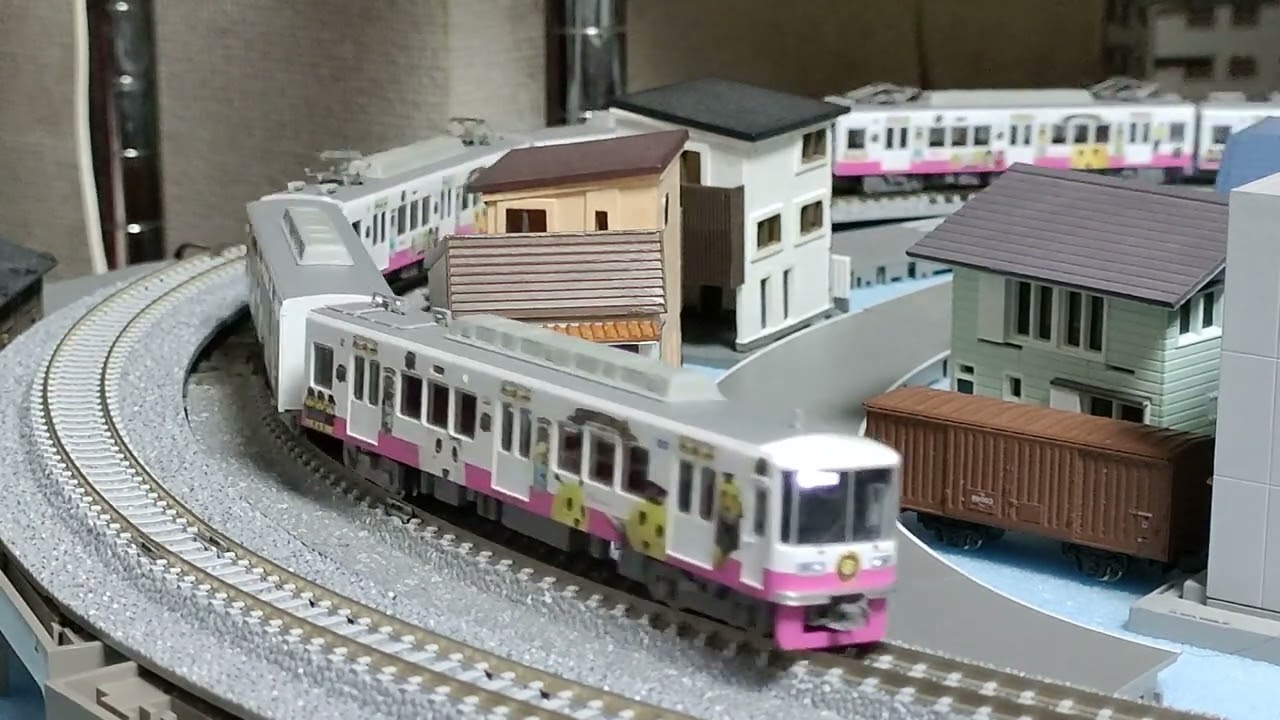 Nゲージ走行動画 新京成線電鉄8800形「ふなっしー」トレインタイプ