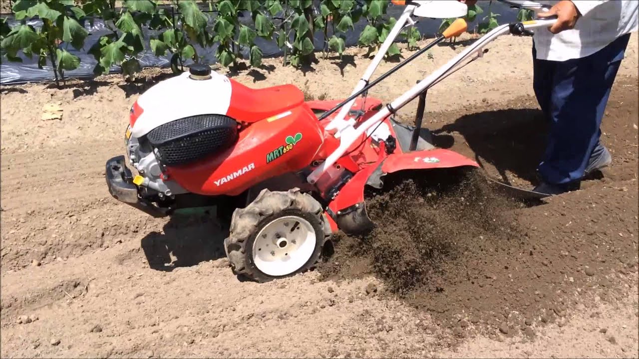ヤンマーうねたてポチ（耕運機）MRT650 UV 畝たて - YouTube