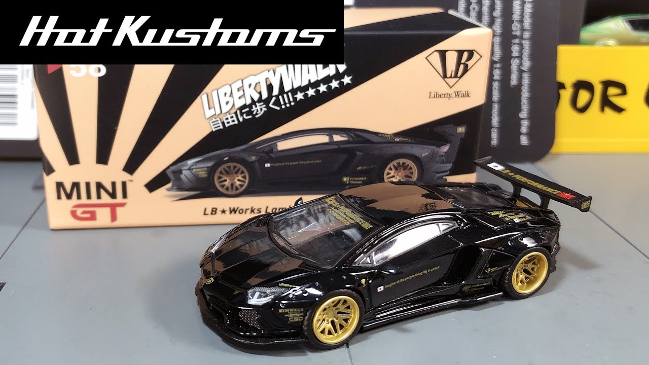 MINI GT LBWK Lamborghini Aventador In Ultra Sleek Black - YouTube
