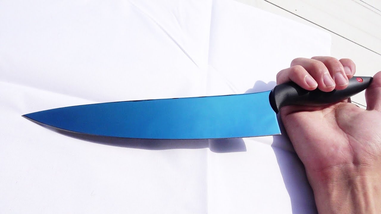 きらめく青い包丁の切れ味が恐ろしすぎた。 - YouTube