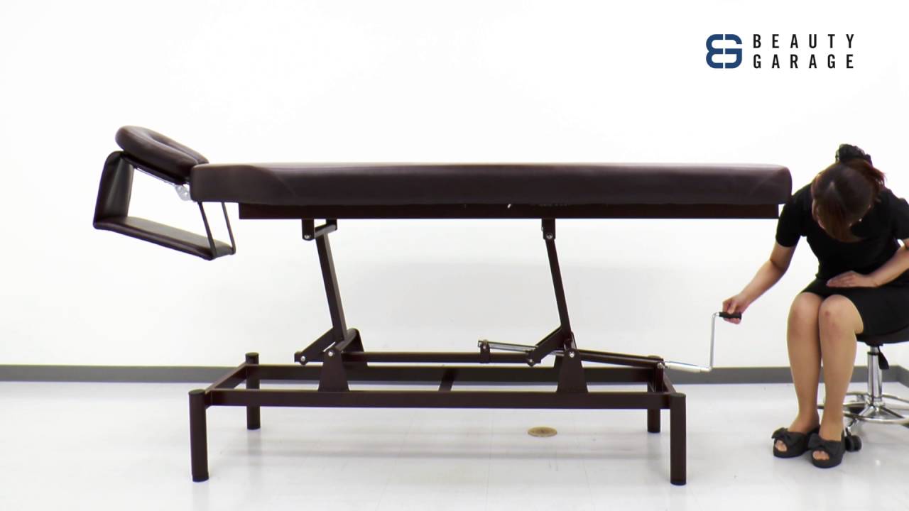 手動昇降マッサージベッドDX ホワイト（フェイスマット・アームレスト