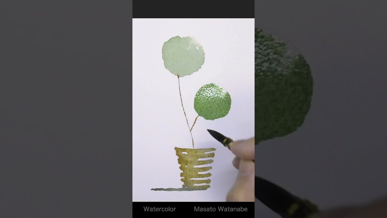 水彩スケッチの点景用に描いてみた・・寄せ植え、プランター、鉢植えの