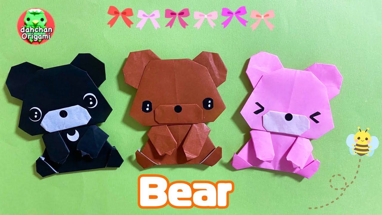 折り紙】おすわり くまの折り方 【Origami】How to fold Sitting Bear