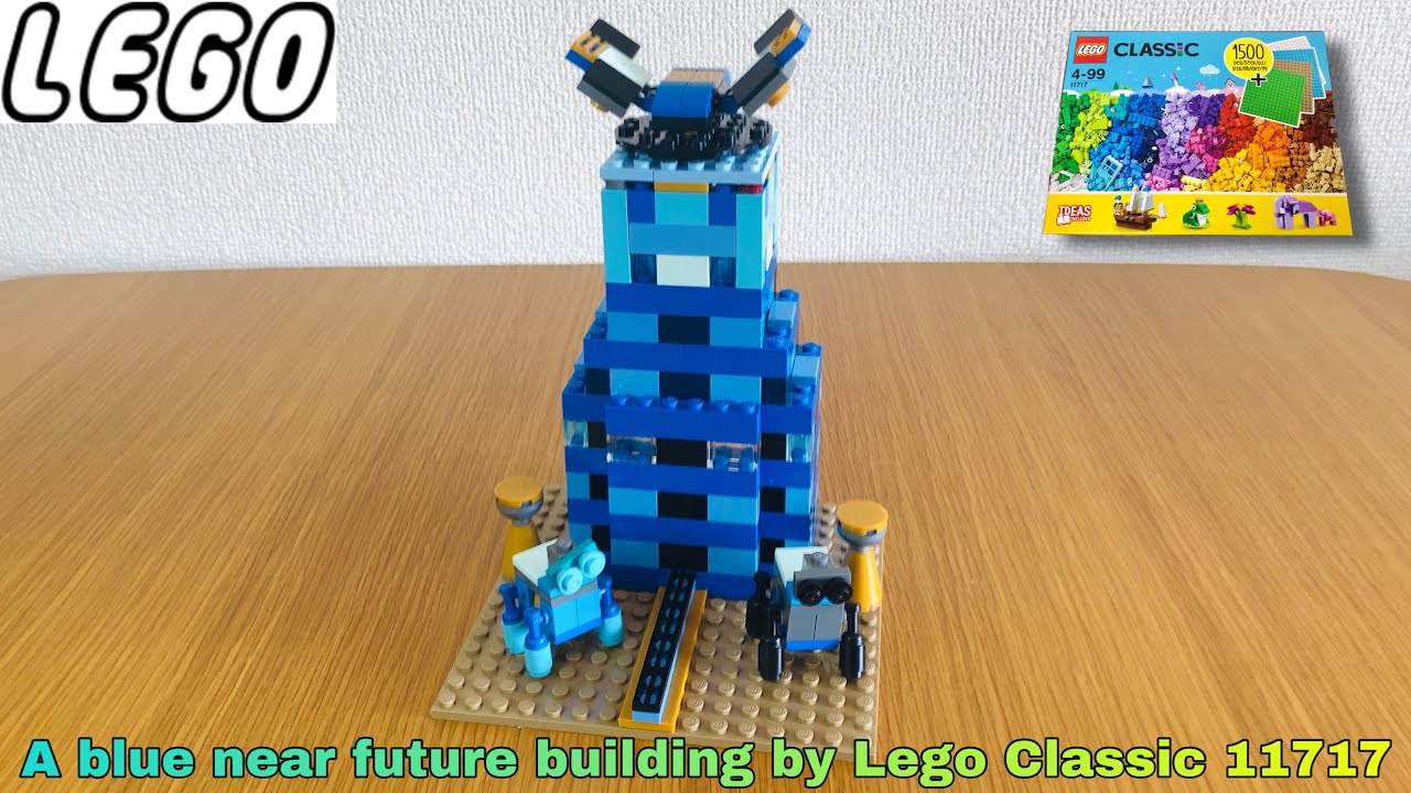 LEGO Classic 11717 assembly to a blue near future building #107