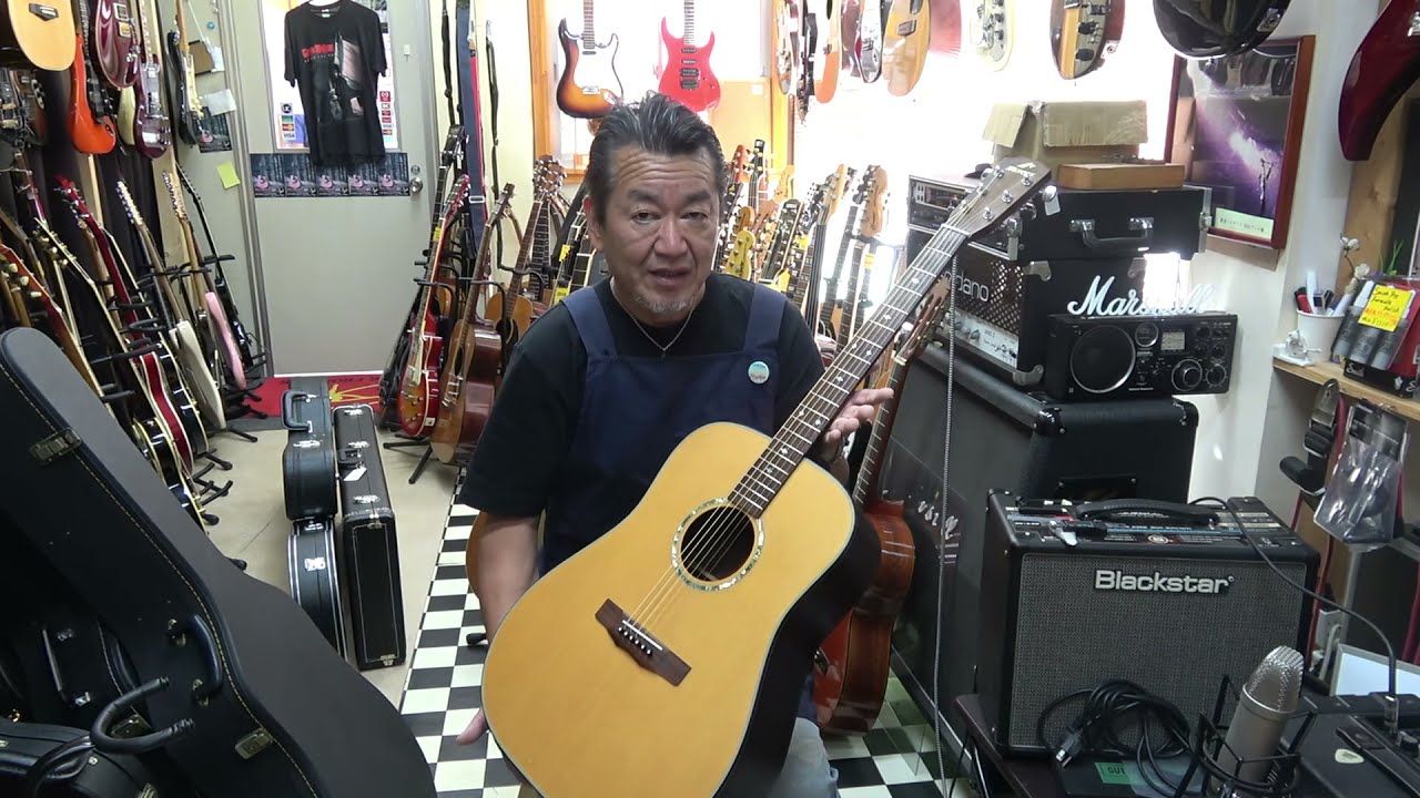 Morris M-801 国産トップ単板モデル PU付 - YouTube