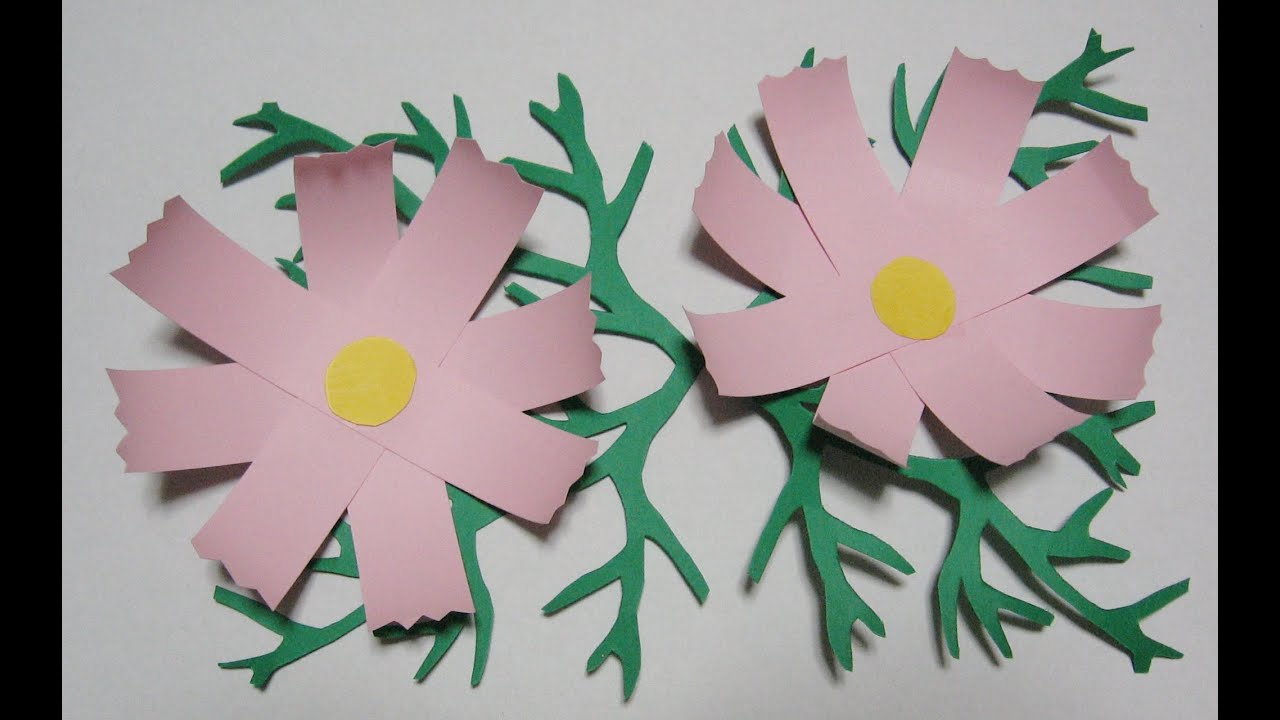 kimie gangiの 秋の壁面掲示①「コスモス」How to make the cosmos of