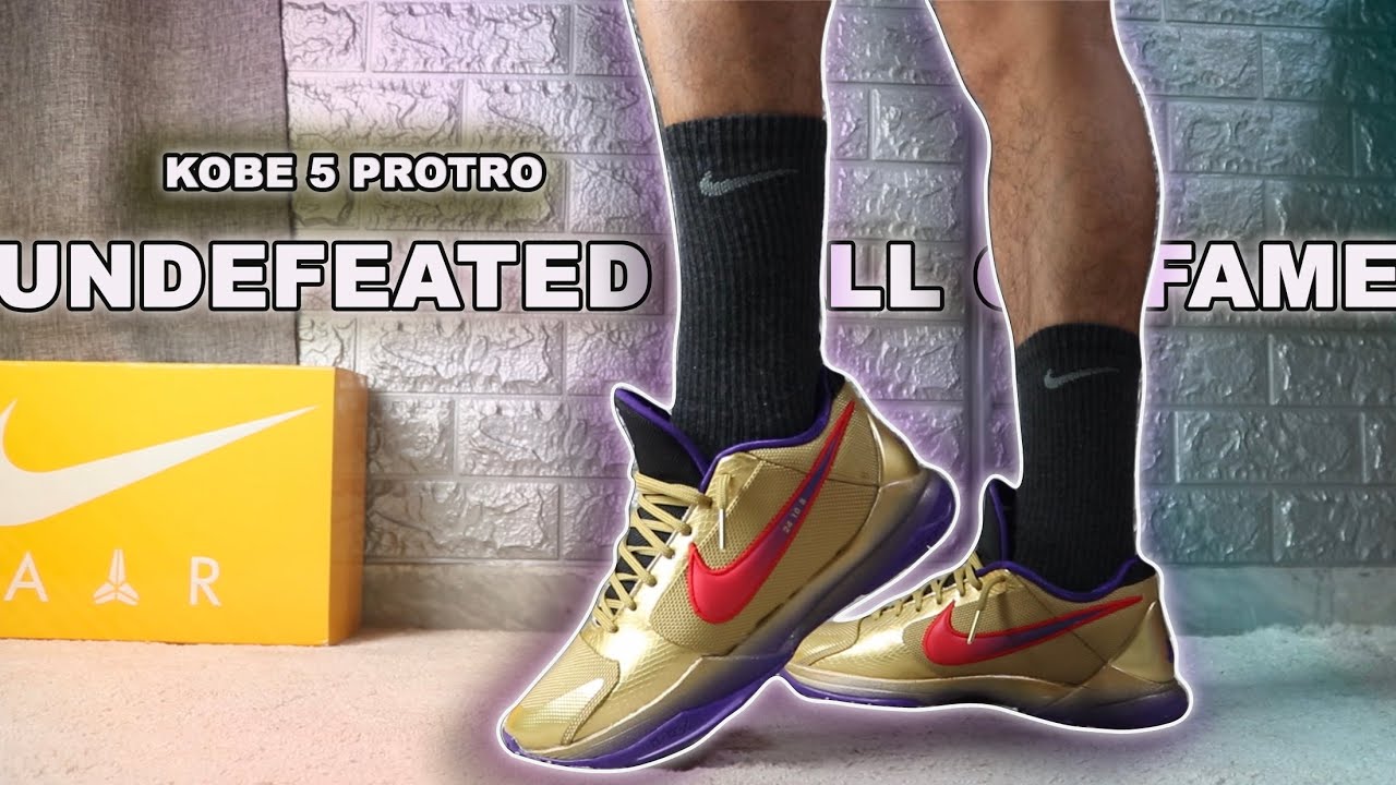 NIKE KOBE 5 PROTRO UNDEFEATED HALL OF FAME UNBOXING ON FEET REVIEW