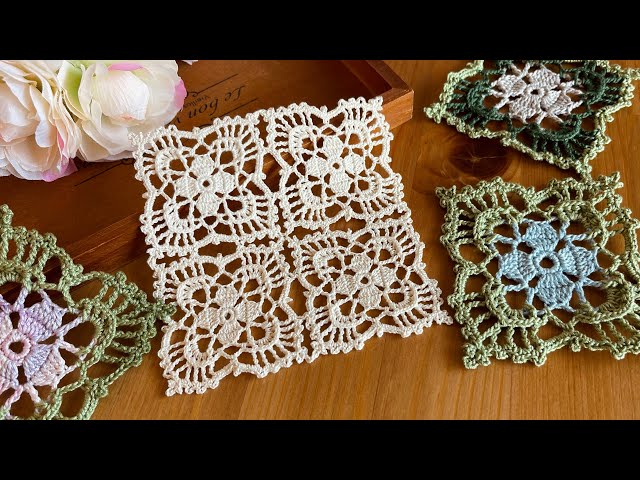 編み図付き】アジサイのモチーフ繋ぎの編み方｜How to crochet motif
