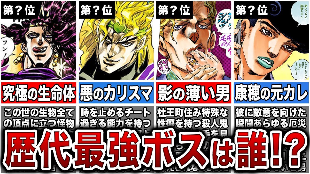 JoJo] Ranking of the Most Terrifying Final Bosses of All Time! Who