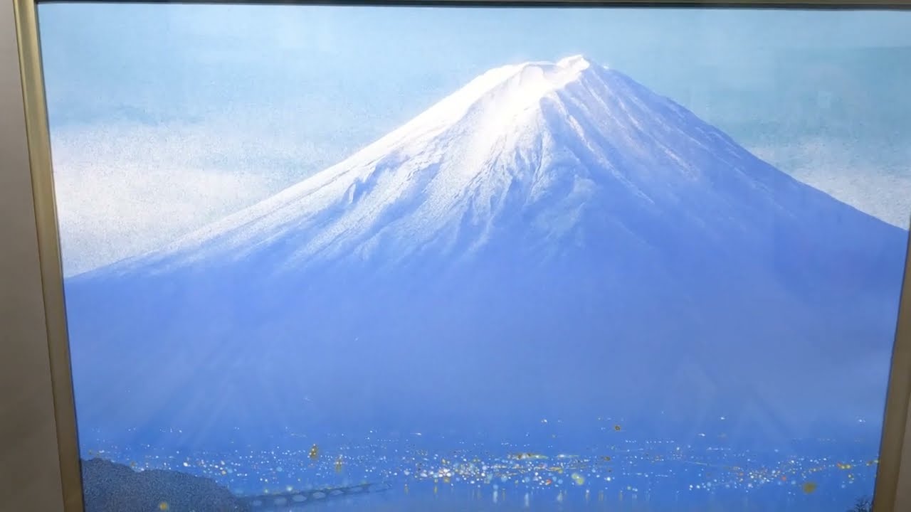富士山の絵画をリトグラフの版画で制作した清水規の和の富士山の絵