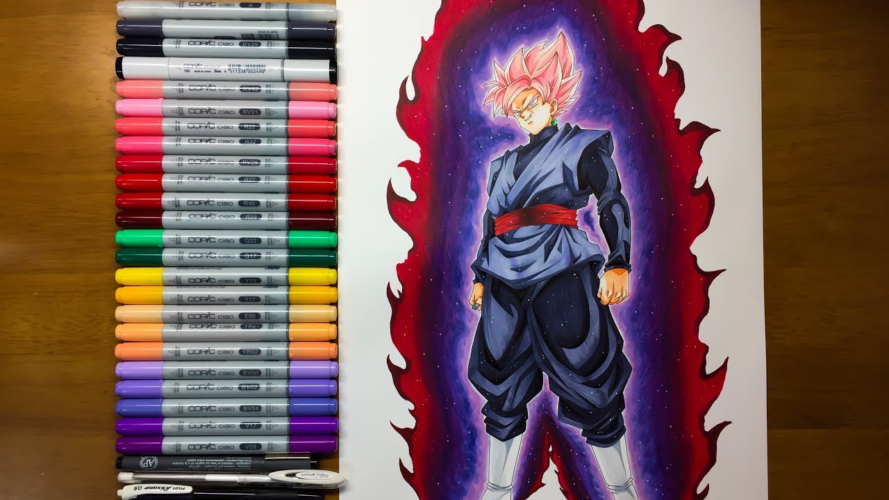 ゴクウブラック 超サイヤ人ロゼ 描いてみた/Drawing Goku Black Super